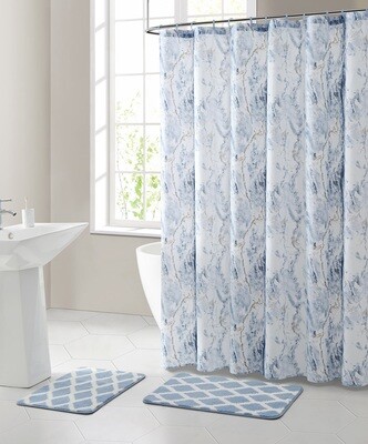 Marble 15-Piece Shower Curtain Bath Set