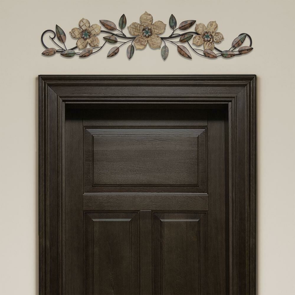 Floral Patterned Wood Over the Door Wall Home Condo Art Décor