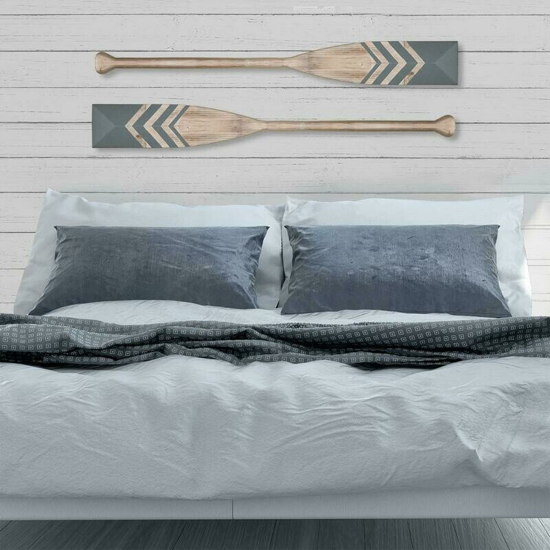 Nautical Chevron Oar Wooden Wall Art Home Decor Living Room Bathroom Bedroom