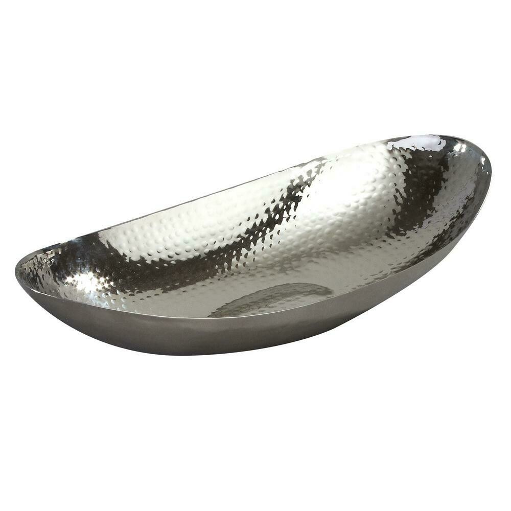 14.5 in. Long Stainless Steel Hammered Oval Bowl