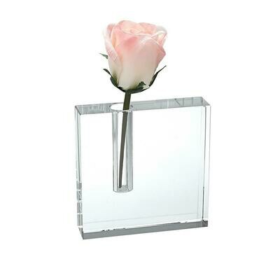 5 in. x 5 in. Block Handcrafted Crystal Bud Vase 5 in. x 5 in. Block Handcrafted Crystal Bud Vase
