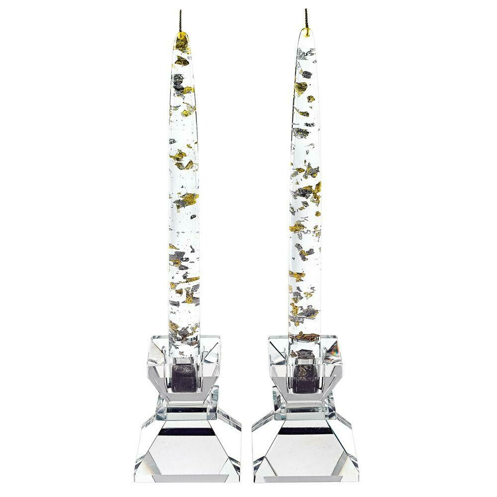 Silver and Gold Fleck Acrylic Decorative Non Lighting Candle (1-Dozen)