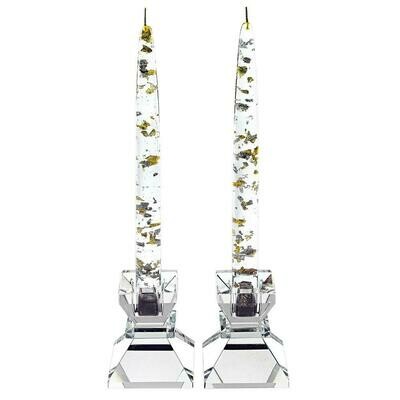 Silver and Gold Fleck Acrylic Decorative Non Lighting Candle (1-Dozen)
