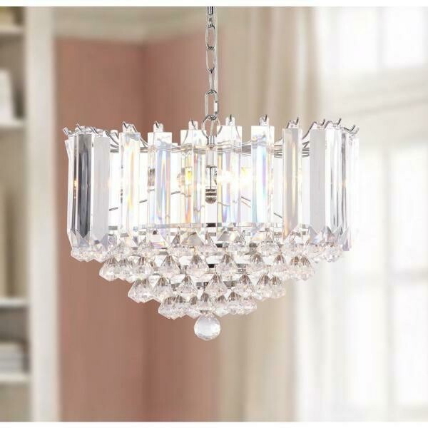 Hampton 2-Light Chrome/Clear Crystal Pendant