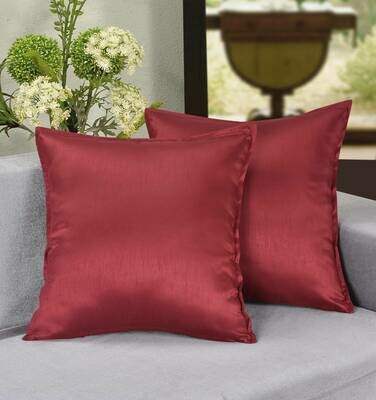 Aiking Home 2 Pieces of 18"x18" Solid Faux Silk Throw Pillow COVERs , Multiple Colors