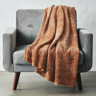Chenille Throw, 50"x 60", Multiple Colors