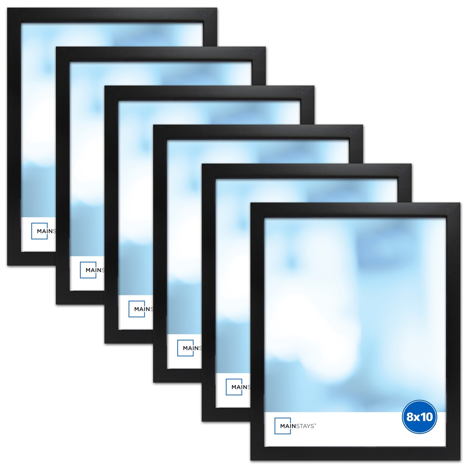 8&quot; x 10&quot; Black Linear Frame, Set of 6