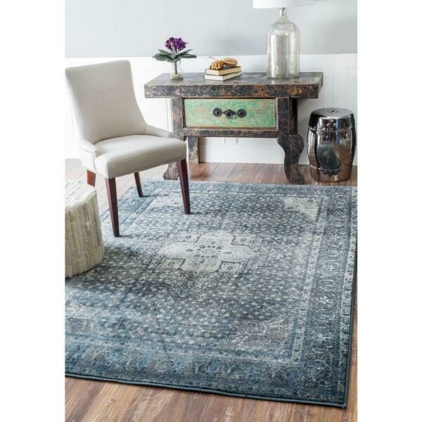 Kellum Faded Vintage Slate 5 ft. x 8 ft. Area Rug