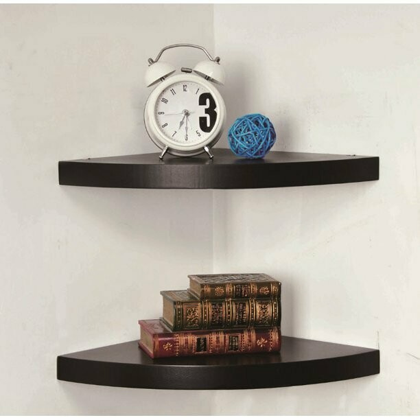 Corner Shelves Wall Mount Set of 2,Rustic Wood Floating Shelves, Storage Space