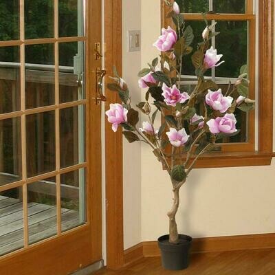 Artificial tree plant with flowers 48 in. Pink Magnolia Tree