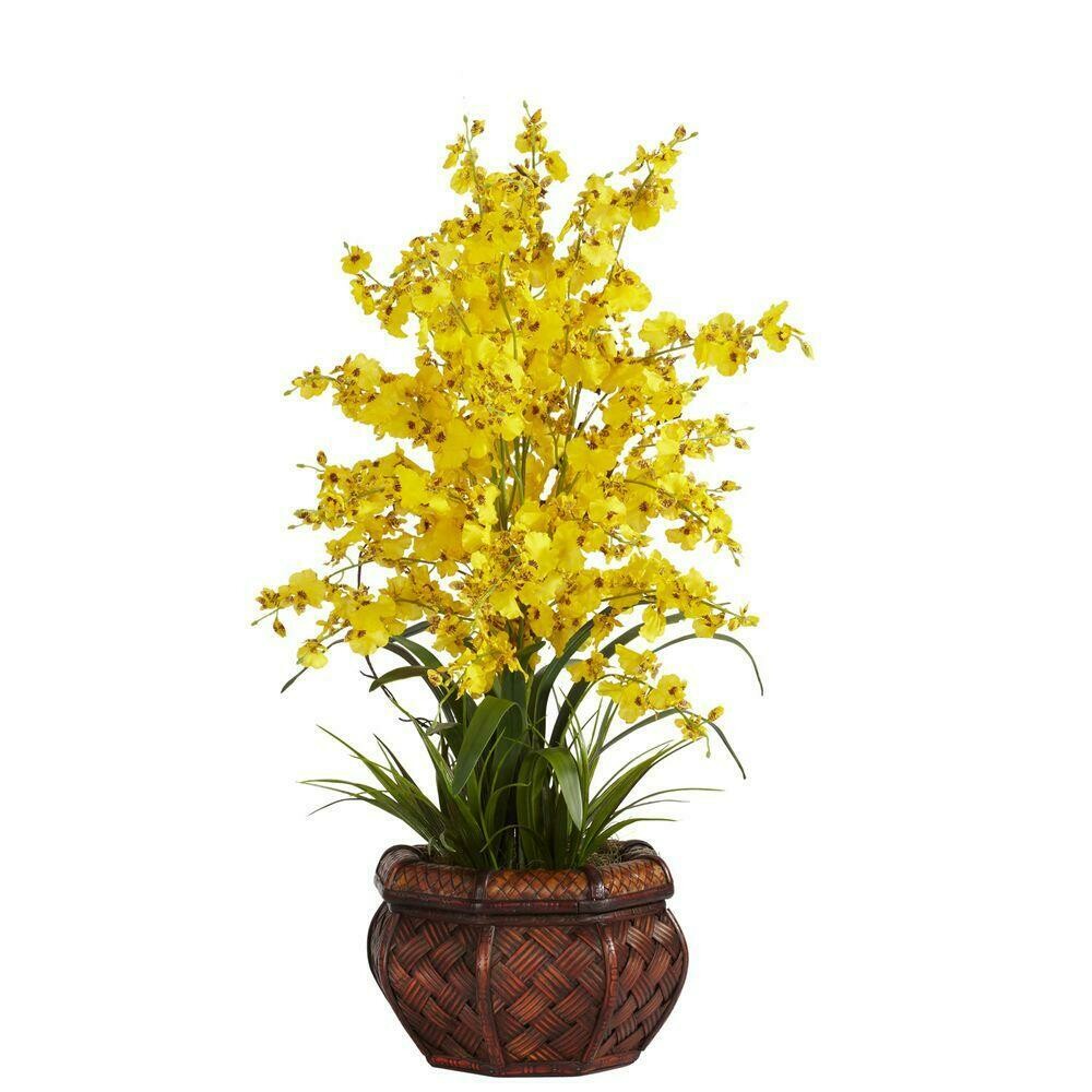 30 in. H Yellow Dancing Lady Silk Flower Arrangement