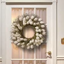 24 in. White Tulip Wreath