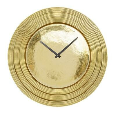 24 in. x 24 in. Round Gold Aluminum Layered Rim Wall Clock