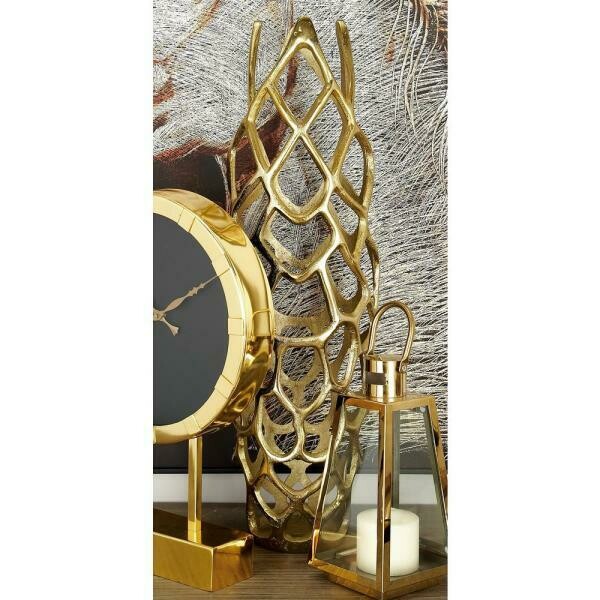 Gold Aluminum Contemporary Decorative Vase