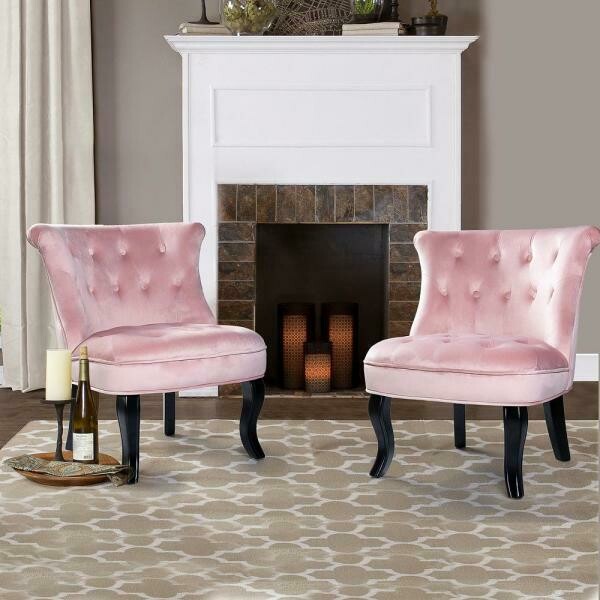 Jane Pink Tufted Accent Chair (Set of 2)
