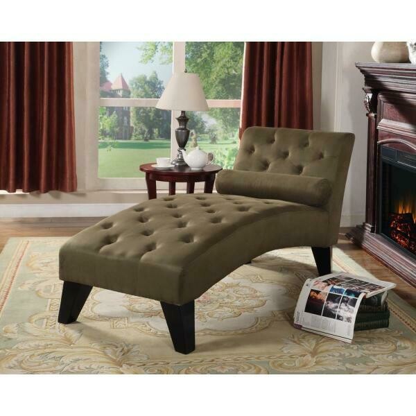 Green Microfiber Chaise Lounge