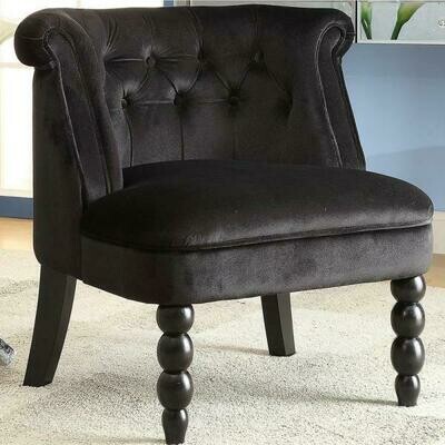 Flax Contemporary Black Fabric Upholstered Accent Chair