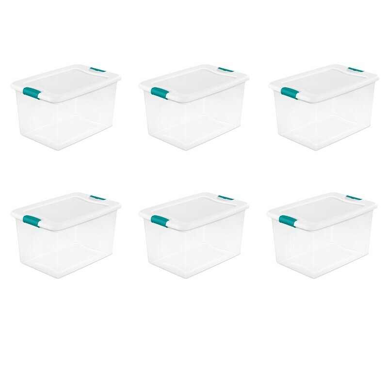 Sterilite 64 Qt. Latching Box White Set of 6