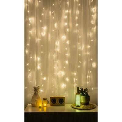 96-Light 4 ft. Warm White LED Curtain Cascading Lighting