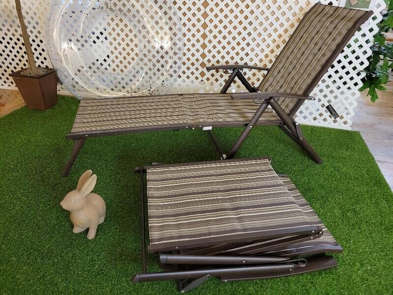 Set Of 2 Outdoor Patio Chaise Lounge Chair Adjustable Folding Pool Lounger Brown