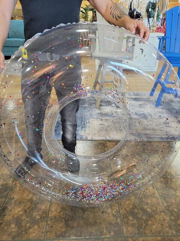 Glitter Pool Tube 48&quot;- Silver Glitter