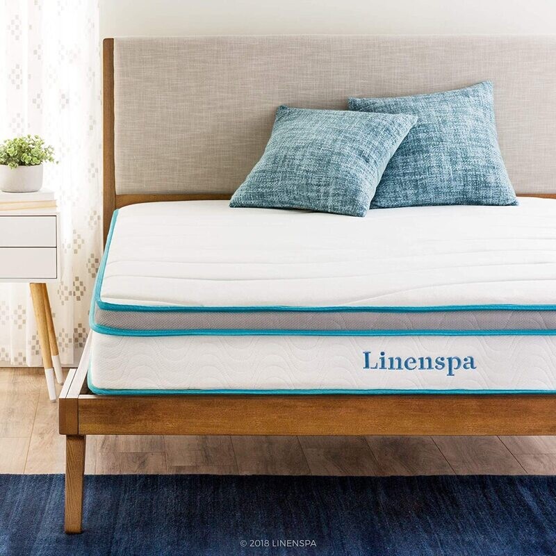 Linenspa 8 Inch Memory Foam and Innerspring Hybrid Medium-Firm Feel Mattress
