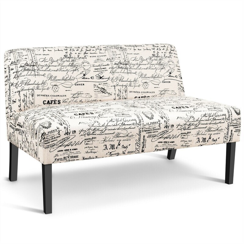 Cute Wooden Leg Armless Loveseat Sofa for Living Room