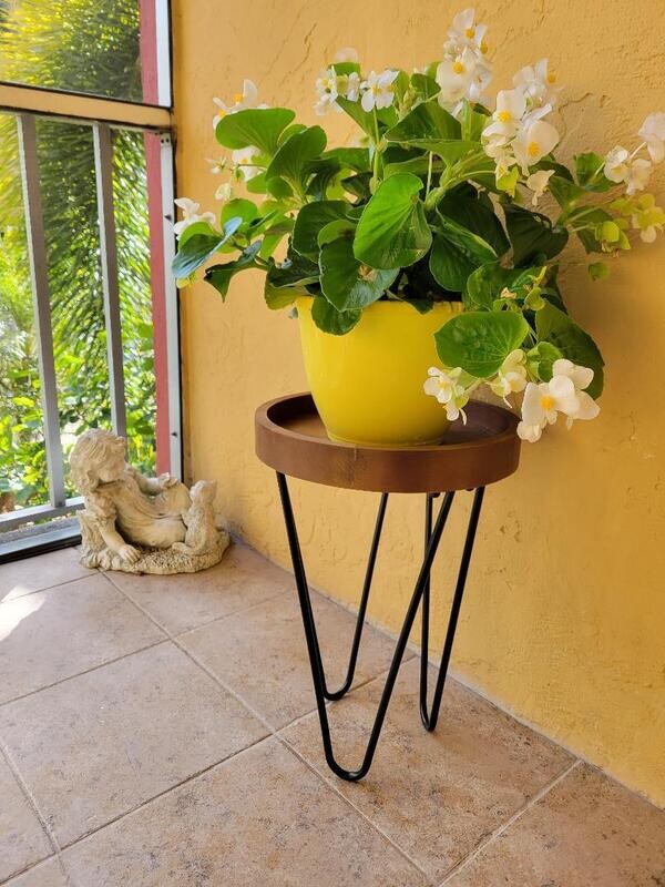 8 in Cylinder Wood Plant Stand