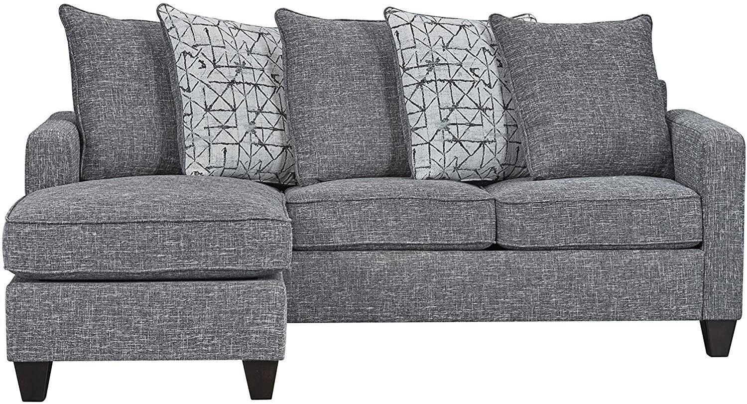 Ready To Live 57th Street Sofa Sectional, 81&quot;, Charcoal