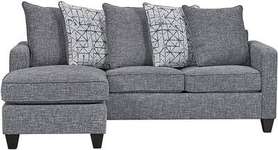 Ready To Live 57th Street Sofa Sectional, 81&quot;, Charcoal