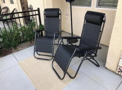 Zero Gravity Chairs - Set of 2 - Black
