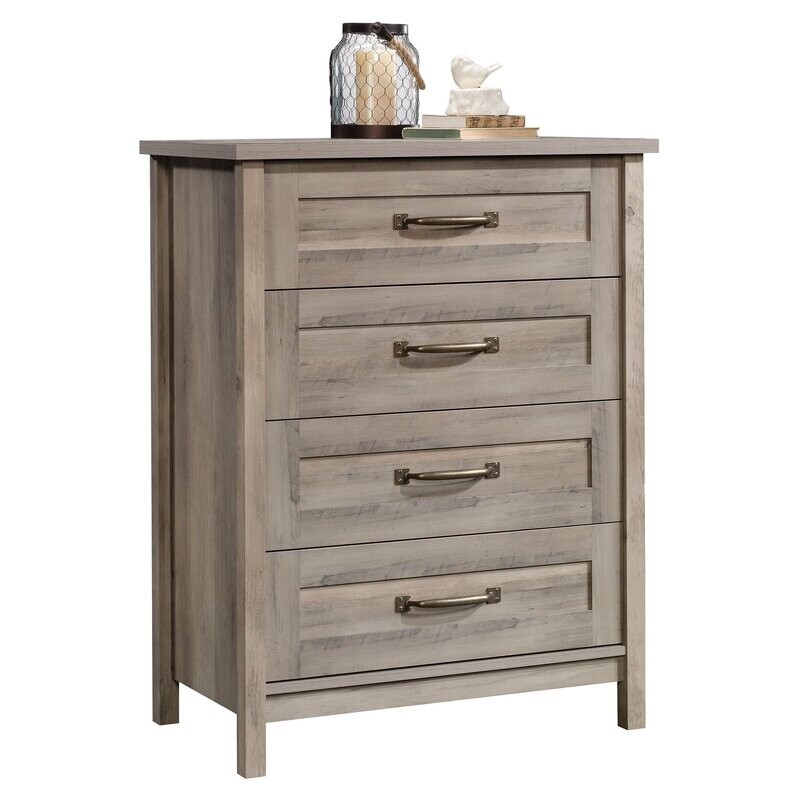 Modern Farmhouse 4-Drawer Chest, Rustic Gray Finish