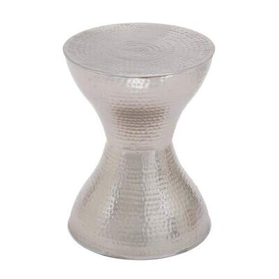 Silver Metal Contemporary Accent Side Table