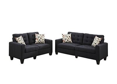 Windsor Linen-Like Polyfabric 2-Piece Sofa and Loveseat Set