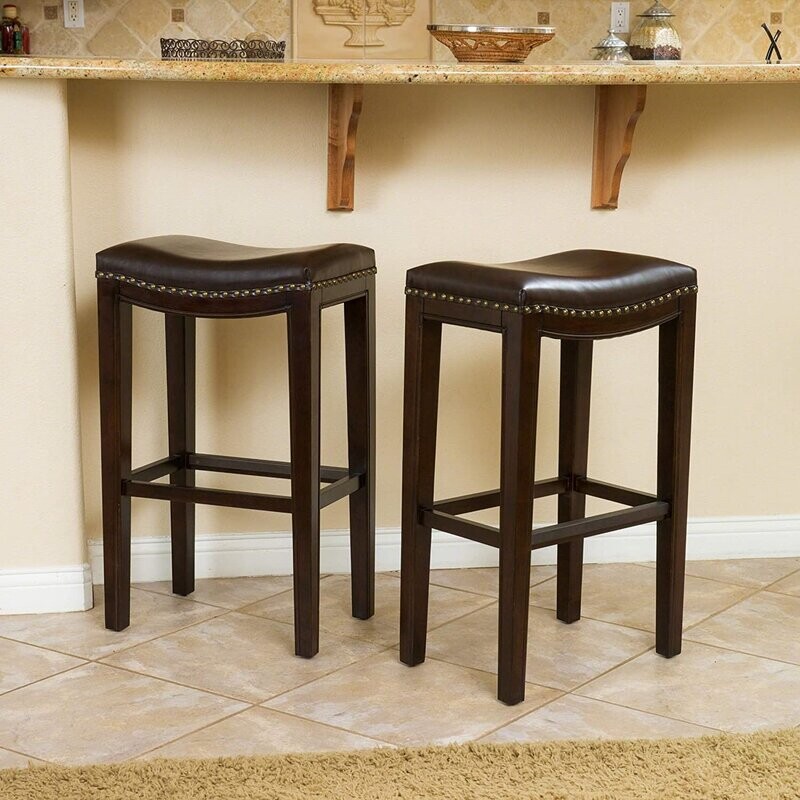 Home Avondale Backless Bar Stools, 2-Pcs Set, Brown