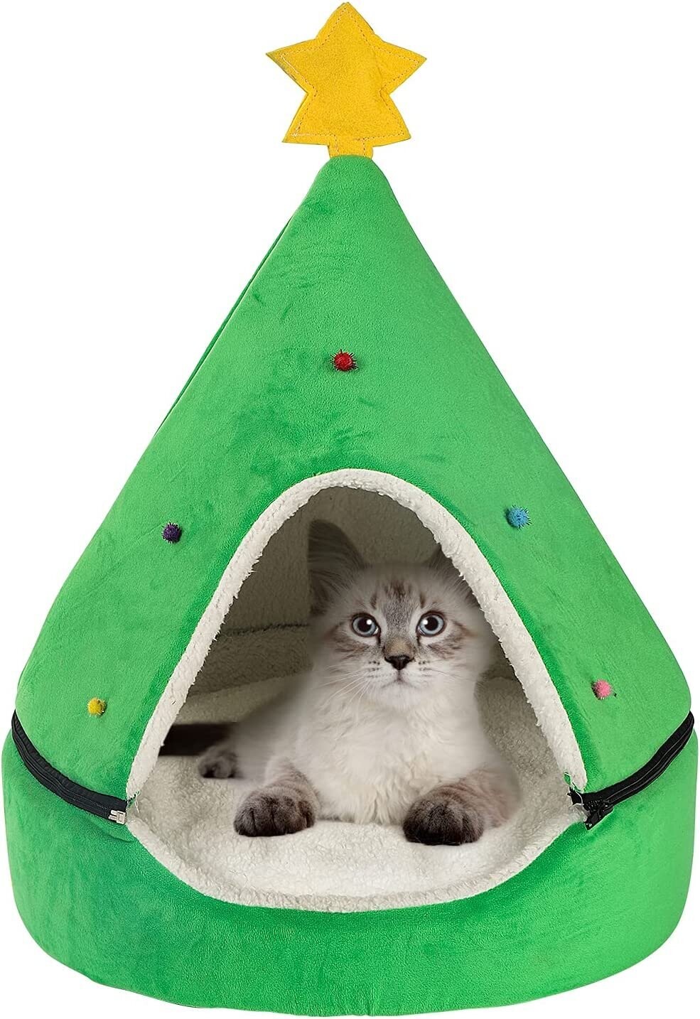Christmas Tree Shape Pet Bed Winter Warm Dog Cat House Nest Sleep Bed Mat Kennel