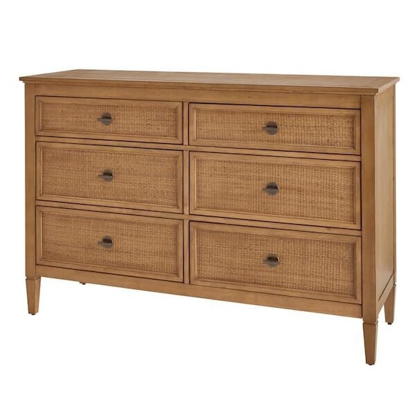 Marsden Patina Finish 6-Drawer Cane Dresser (54 in W. X 36 in H.)