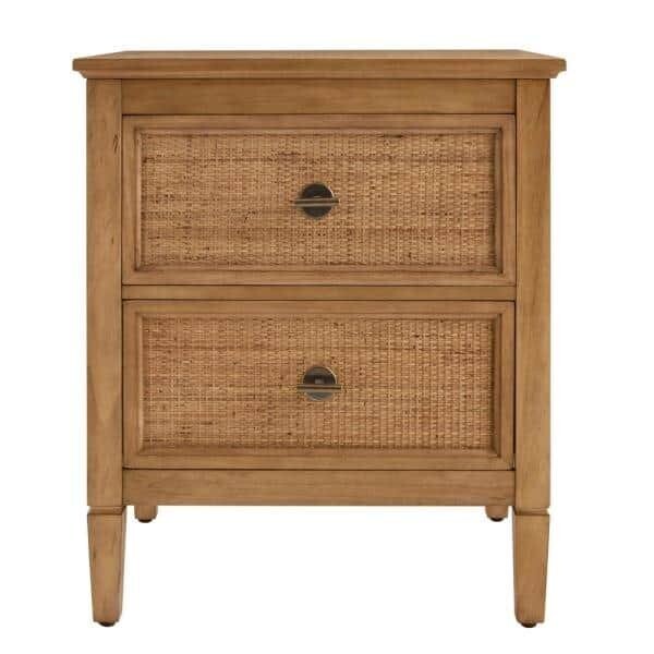 Marsden Patina Finish 2-Drawer Cane Nightstand