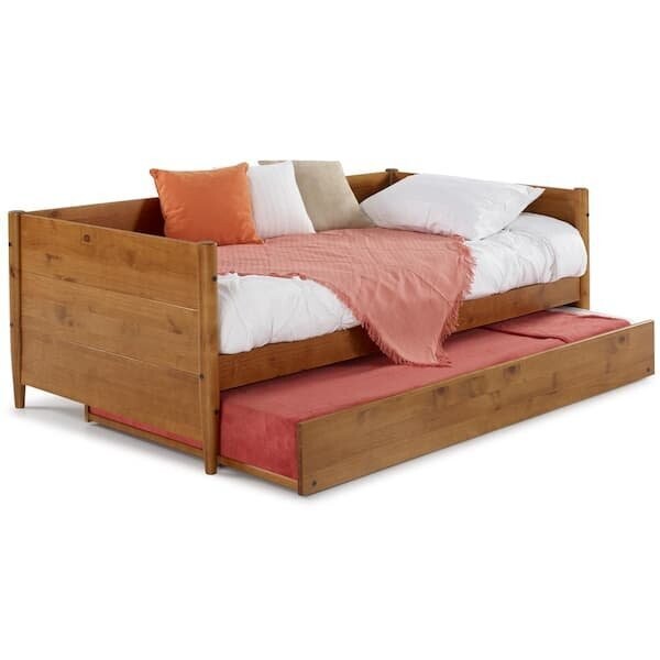 Mid-Century Castanho Twin Size Daybed with Twin Size Trundle Bed
