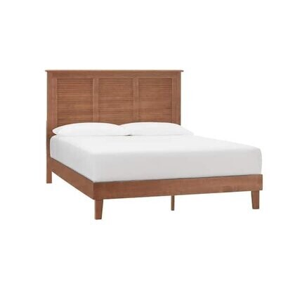 Dorstead Walnut Finish Queen Bed with Shutter Back (62 in. W x 48 in. H)