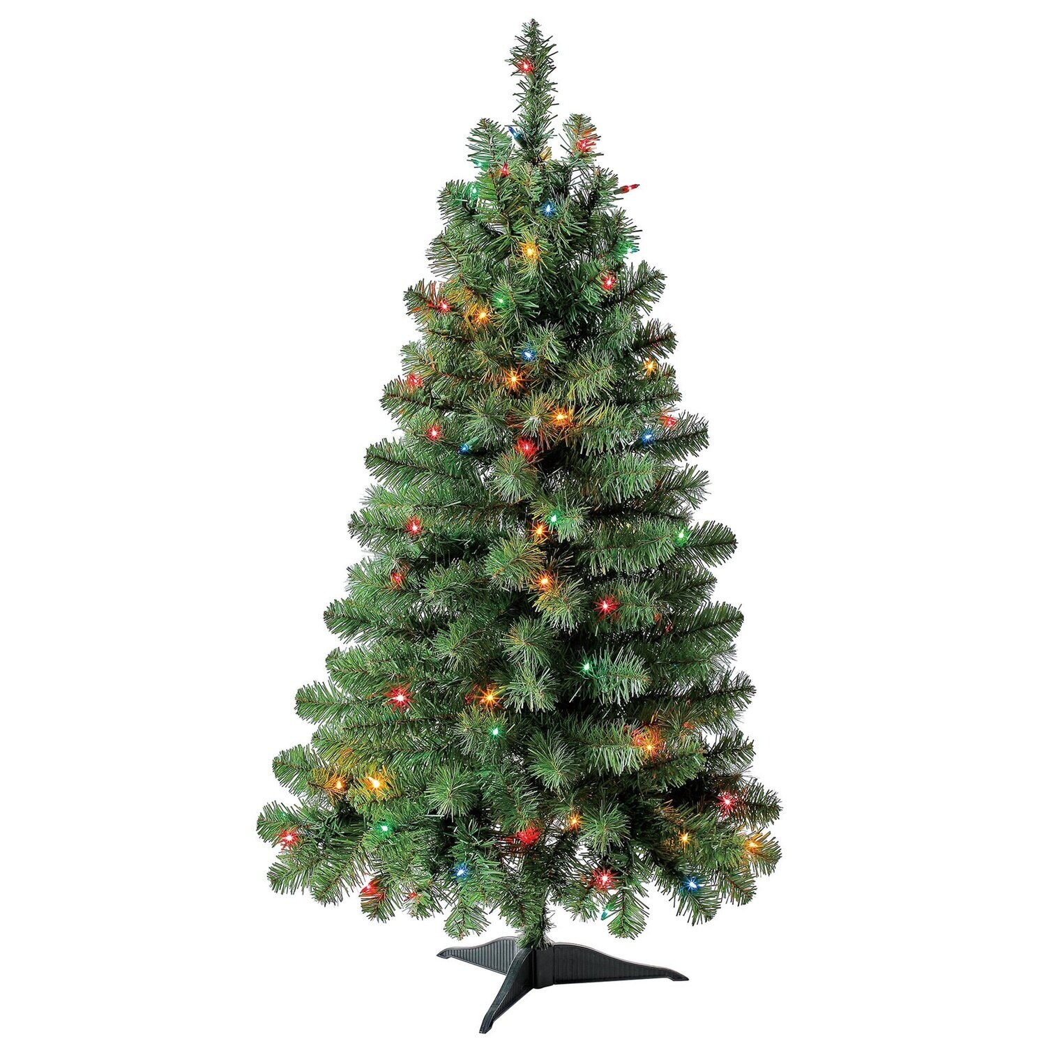 Holiday Time Prelit 105 Multicolor Incandescent Lights, Indiana Spruce Artificial Christmas Tree, 4&#39;
