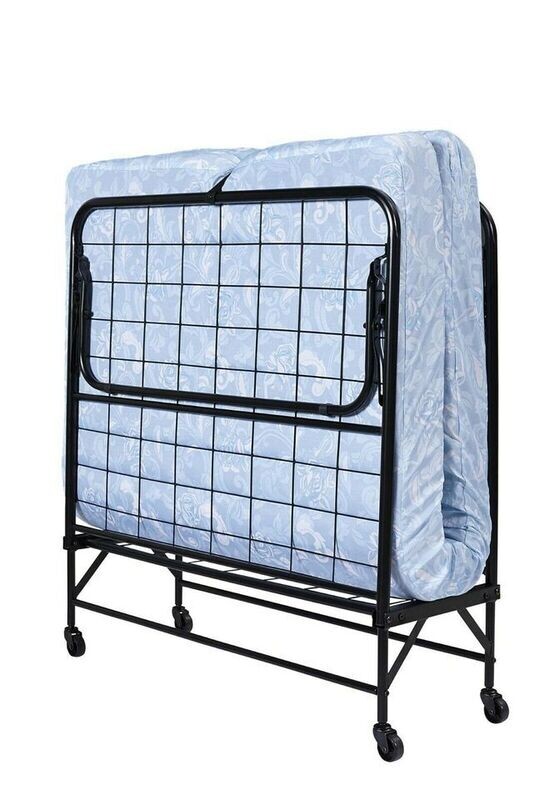 TWIN FOLDING BED Cot 5&quot; Foam Mattress Guest Roll Away Camping Portable Sleeper