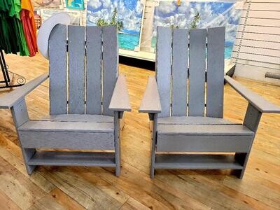 Set of 2 Plastic all weather outdoor Adirondack chairs