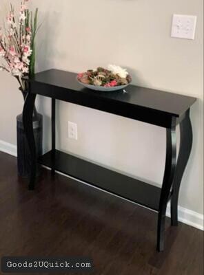 Narrow Console Table, Sofa Table, Accent Table, Hallway Table, Entryway Table, Black 39&quot; Long