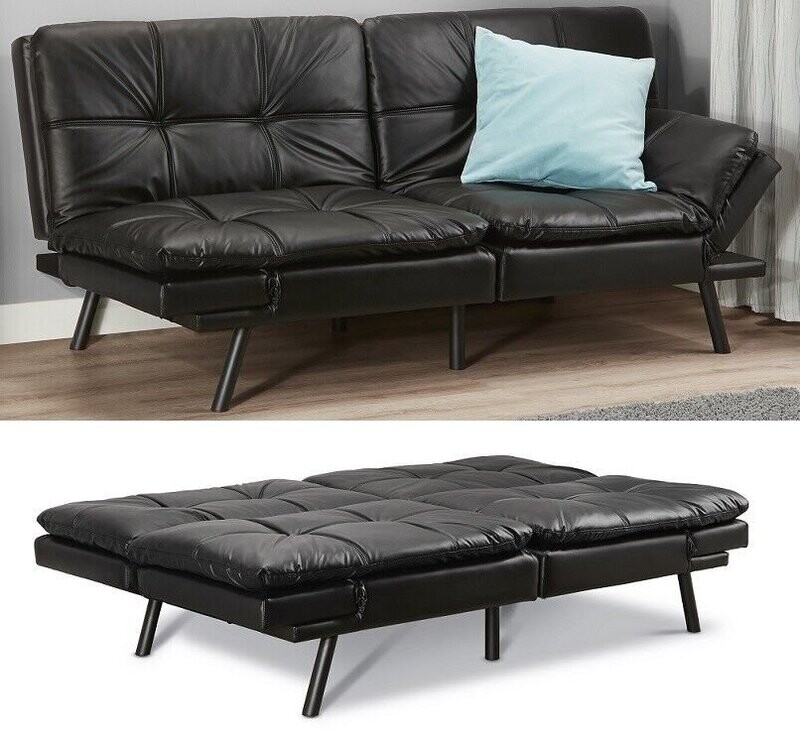Memory Foam Futon Sofa Bed Couch Sleeper FULL Size Convertible Foldable Loveseat