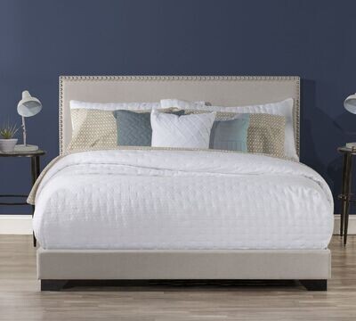 Upholstered Platform Bed Queen Size W/ Wood Slats &amp; Headboard Bed Frame Mattress