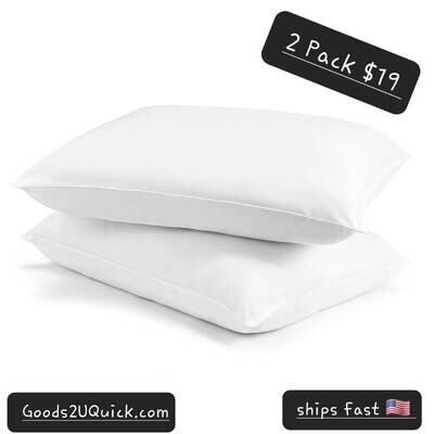 Plush Microfiber Bed Pillows, 2 Pack, Standard