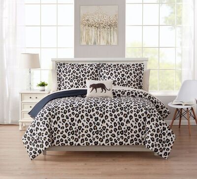Cheetah Print Bed in a Bag Comforter Sheet Set Bedroom Bedding Full 8 Piece