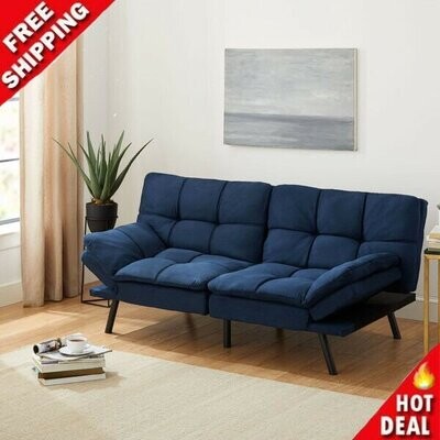 Memory Foam Futon Sofa Bed Couch Sleeper Convertible Foldable Loveseat Full Size