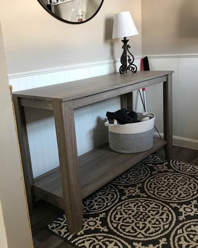 Monarch Specialties Dark Taupe Reclaimed-Look Sofa Console Table